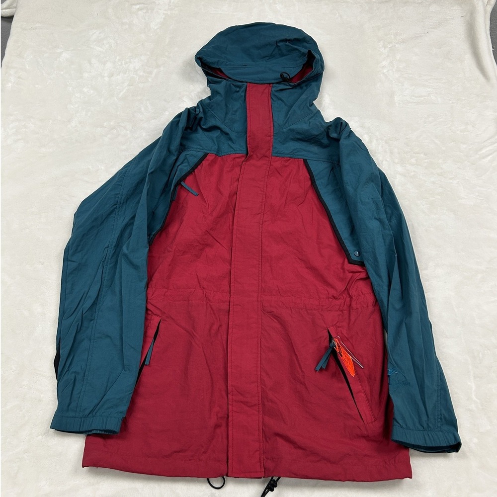 LL Bean sunbuster Rain Jacket Mens M Colorblock Vintage Hooded Windbreaker